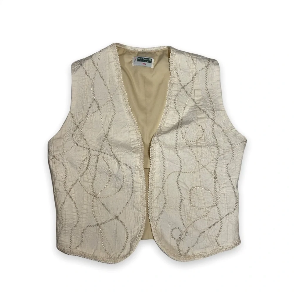 Vintage Handmade Cream Vest - Picture 15 of 15